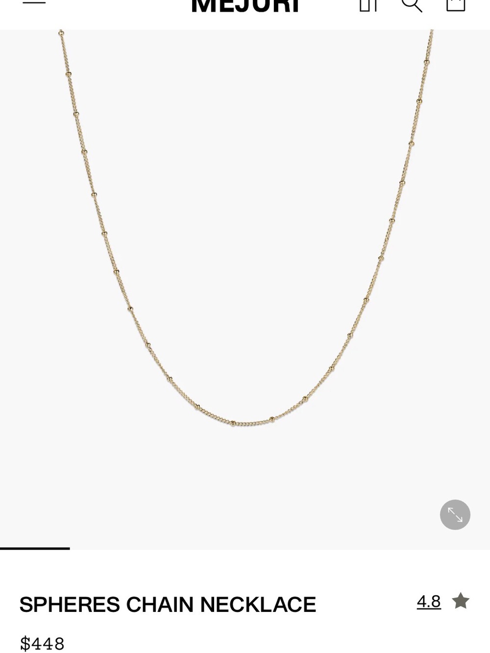 MEJURI SPHERES CHAIN NECKLACE 14K GOLD